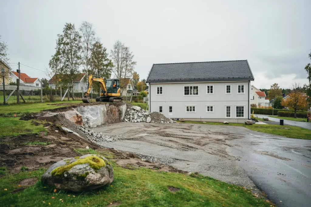 ta bort berg vid uppfarten planering och viktiga fr gor
